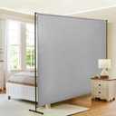 Room Divider Single Panel, 71''W x 71''H Height Adjustable Large Room Divider Panel for Office, Fabric Portable Privacy Screen Wall Divider for Room Separation, Freestanding Partition Separators (Grey)