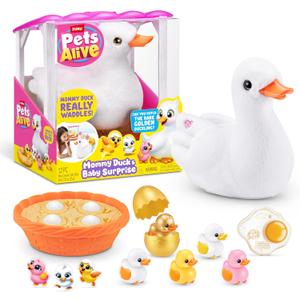 Pets Alive Mommy Duck & Baby Surprise by ZURU Nurturing Play Surprise Hatching Interactive Girls' Toy.