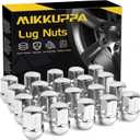 MIKKUPPA 9/16-18 One-Piece Chrome OEM Factory Style Large Acorn Seat Lug Nuts Replacement for 2005-2010 Dodge Dakota, 2004-2009 Dodge Durango, 2002-2011 Dodge Ram 1500 Factory Wheels (Silver)