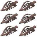 6 Pack Flat Hair Claw Clips for Women Duck Billed French Lay Down Hair Barrettes Accessories 100% Polycarbonate Matte Dark Brown