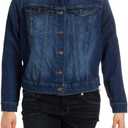 Jessica Simpson Womens Plus Denim Stretch Denim Jacket (3X, Jefford/Jefford)