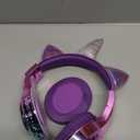 QearFun Kids Unicorn Bluetooth Headphones, 60H Playtime, 74/85/94dB Safe Volume Limit, Metallic Gradient Wireless Headset with Mic, Fast Charging, Foldable, Wired Mode for Girls School/Tablet/Travel