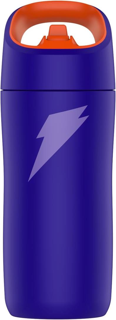 Gatorade Kids' Rookie Metal Water Bottle, 12oz, Stainless Steel Bottle, Double-Wall Insulation, Vacuum Insulated, Thermo Mug (Purple)