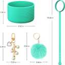 2 x 2PCS Diamond Silicone Boot for Owala Water Bottle, Anti-Slip Protective Sleeve for Owala Twist,FreeSip and Flip Stainless Steel Water Bottle, BPA-Free, Dishwasher Safe, Accessories (40 Ounces, Accessories set-Green)