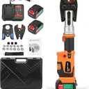 ProPress Tool, 18V Electric Pipe Crimping Tool with Brushless Motor, Hydraulic Multifunctional Press Tool Kit Cable Crimper & Cutter for Copper Pipes Plumbing with 15 Dies 25AH Battery Toolbox