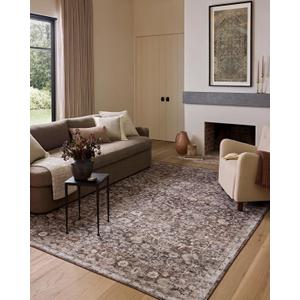 Loloi Amber Lewis Josie Collection JOS-02 Earth/Natural 5'-0" x 7'-6", .13" Pile Height, Low Profile, Machine Washable, Accent Rug