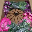 2 Set Artificial Outdoor Petunias Flowers with Hanging Baskets, 24 Pcs UV Resistant Faux Petunias Flowers with Hanging Planter for Front Door Porch Spring Outside Decor (2, RoseRed,RedViolet)