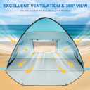 TOBTOS UPF 50+ Pop Up Beach Tent, Easy Set Up Beach Umbrella, Sun Shelter for 2-3 People UV Protection Portable Sunshade, Baby Canopy Cabana, Lightweight with Carry Bag, 78"L x 59"W x 53"H
