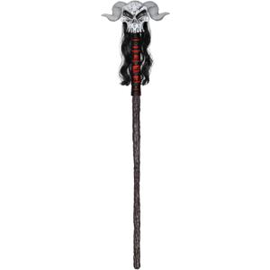Warlock Wizard Staff Costume Accessory for Adult,Plastic Skull Wizard Staff Cane Stick Prop for Halloween Decoration
