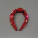 Valentine's Day Headbands for Women Rhinestone Beaded Heart Headband Pink Red Crystal Knotted Headband Valentine's Day Hair Accessories Party Decor Gifts (Beaded Heart A)