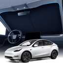 Zanch Custom Windshield Sun Shade for Tesla Model Y 2019-2026 (Juniper), 7-Layer UV & 100% Sun Blockage, 3D Scanned Fit, Interior Protection, Keep Car Cooler, Easy Storage & Foldable SUV Accessories