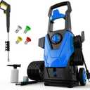 FIOCCO Electric Pressure Washer, 5000PSI 3.0GPM Power Washer Electric Powered with 20FT Hose, Foam Cannon, High Pressure Cleaner Machine for Cars, Patios, Driveways, Fences, Navy