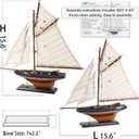NAUTIMALL 15" Wooden Sailboat Decor Classic Columbia America's Cup Ship Model Nautical Yacht Decor (CLB39-ClassicWood)