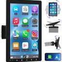 Single Din 10.1-inch CarPlay Touchscreen - Rotatable Wireless Android Auto Car Stereo - Bluetooth Phonelink GPS Navigation WiFi Dual USB AM FM Radio Backup Camera Input 2G+64G