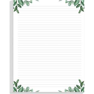 Stationery Lined Paper, Letter Size Unpunched Ruled Filler Paper, 100Sheets/200Pages Loose-Leaf Line, 100gsm, 8.5'' x 11'', Leaf