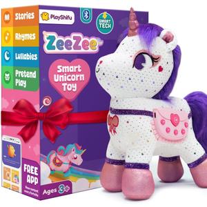 PlayShifu Smart Talking Plush Toy for Kids  ZeeZee Unicorn Doll | Interactive Singing & Storytelling Soft Toy | Bluetooth Play | Gift for Girls & Boys Ages 36 | Unicorn Gifts
