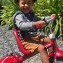 Radio Flyer Deluxe Steer & Stroll Trike, Red, for Kids 2-5, 2-in-1 Parent Steer Tricycle, Removable Push Handle, Adjustable Seat, Steel Frame, Covered Storage Bin, Tricycle for Toddlers and Kids