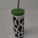 kate spade new york Insulated Tumbler with Reusable Straw, Leopard Print 24 Ounce Acrylic Travel Cup with Lid, Modern Leopard