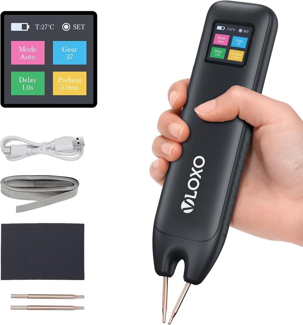VLOXO Battery Spot Welder, Battery Welder 99 Gear Adjustable Handheld Spot Welder with LCD Screen Automatic and Manual Modes Portable Spot Welding Machine for Welding Nickel Strips and Iron
