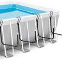 4PCS Solar Pool Cover Holder, Adjustable U-Type Strong Solar Saddle Pool Cover Hooks Keeps Solar Blankets Off The Ground(Black)