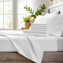 Bamboo Bay 6 Piece King Size Sheet Set, 100% Viscose Made from Bamboo, Breathable, Ultra Soft Cooling Bed Sheet for Hot Sleepers, Beddings with Deep Pockets Fit 16" Mattress, White