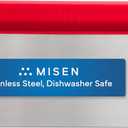 Misen Stainless Steel Bench Scraper - Versatile Food Scraper with Walnut Handle - Ideal for Kitchen, Pastry & Dough - Durable Cutting Board Scraper Tool - Effortless Transfer into Pots & Pans - Red