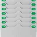 Flexzion Time Card Holder Wall Mount Expandable Time Clock Rack Double Row 20 Slot Rack Card Holder for 7 x 3.46-Inch Timesheets for Attendance Payroll Employee Assignment in Out Time Card Rack, Gray