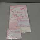 Teling 51 Pieces Diaper Raffle Tickets with Card Box Baby Shower Decorations Baby Shower Holder Box for Girl Boy Diaper Raffle Party(Pink Bow Style)