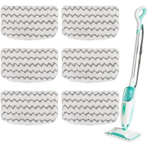 6 Pack Microfiber Steam Mop Pads Replacement for Shark Steam Mop S1000, S1000A, S1000C, S1000WM, and S1001C, Dirt Grip Cleaning Pads