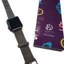 DSAAplus Bling Leather Band For Apple Watch Band 41/40/38/44/45/46/49/42mm for iWatch Series 10 9 8 7 6 5 4 3 Ultra SE (gray+rose gold buckle)