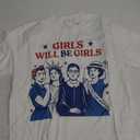 Girl Will Be Girls Patriotic Feminist 4th Of July USA Women T-Shirt (Small)