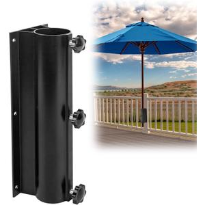 Patio Umbrella Holder, Adjustable Outdoor Umbrella Base, Metal Umbrella Clamp Mount Bracket Outdoor for Deck Railing,Courtyard,Garden (long)
