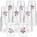 Amyhill 60 Pack 12oz Graduation Cups 2026 Graduation Decorations Disposable Plastic Cups Sturdy&Durable Drinkware for Class of 2026 Decorations Congrats Grad Party Favors Supplies (White)