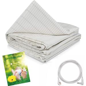 Grounding Sheets Queen Size with Grounding Cord,Made with Premium Cotton and Pure Silver Threads, Achieve Healthy Sleep(60x80inch)