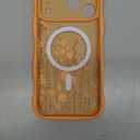 GVIEWIN for iPhone 17 Pro Case Compatible with MagSafe [Curly Wave Edge][Full Camera Protection] Floral Translucent Shockproof Magnetic Women Phone Case for iPhone 17 Pro 6.3'', Campanula/Orange