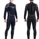 GoldFin Wetsuit for Men, Mens 3mm Wetsuits Fullbody Back Zip Keep Warm in Cold Water (Medium, Black/white)