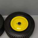 AR-PRO (2-Pack) 13x5.00-6 Flat Free Tire and Wheel Assembly, 3" Centered Hub, 3/4" Extra 5/8" Bearing, 13x5-6 Solid Turf Tires with Rim, Replacement Zero Turn and Riding Lawn Mower Front Wheels (Yellow)