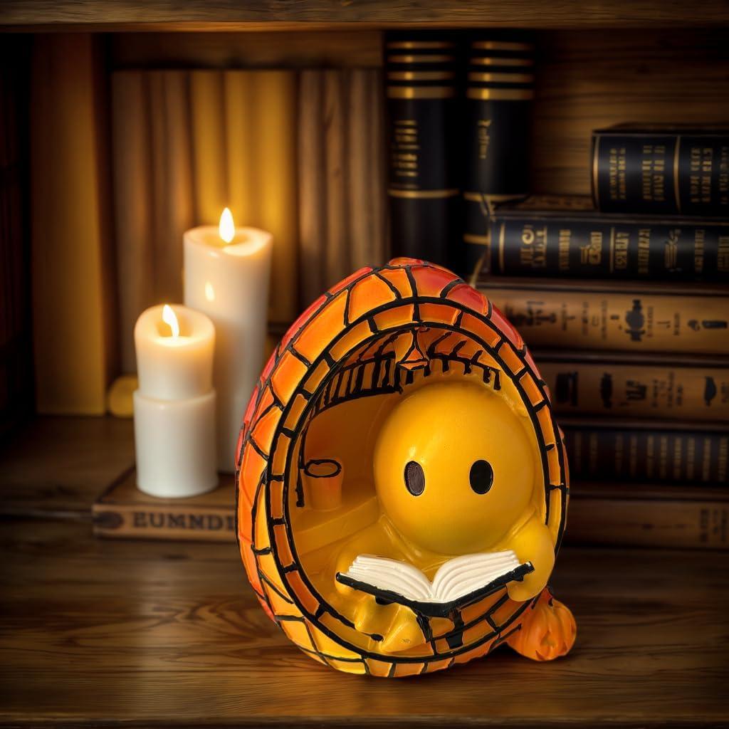 Halloween Ghost Night Light Set - Ghost Bubble Bath Lamp & Ghost Reading Book Lamp, USB-Powered Spooky Cute LED Decor for Kids Adults, Bathroom Bedroom, Gift-Ready Packaging (Orange)