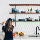 Naphite Modern Peel and Stick Wallpaper Geometric Hexagon Wallpaper Boho Contact Paper for Cabinets Drawers Self Adhesive Removable Neutral Bedroom Decor Nursery 17.3393