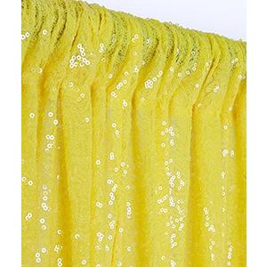 ShinyBeauty Sequin Backdrop 4FTx8FT Yellow Backdrop Curtains Sequin Photo Backdrop Sequence Christmas Backdrop Curtain for Wedding Party Decor