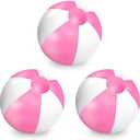 Whaline 3Pcs Inflatable Beach Ball Round Pool PVC Balls Cute Game Toys for Summer Hawaiian Tropical Theme Beach Party Decor