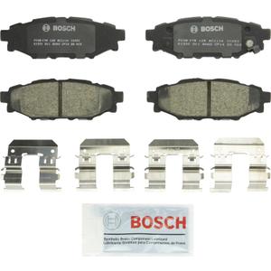 BOSCH BC1114 QuietCast Premium Ceramic Disc Brake Pad Set - Compatible with Select Subaru BRZ, Crosstrek, XV Crosstrek, Forester, Impreza, Legacy, Outback, WRX; REAR