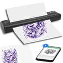 YILONG ATS886 Wireless Tattoo Stencil Printer Portable Bluetooth Thermal Tattoo Machine with 15pcs Transfer Papers Rechargeable Tattoo Printer Kit Compatible with Android, iOS & Windows