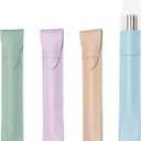 PATIKIL 4Pcs Leather Pen Pouch Sleeve, Leather Fountain Pen Holder Case Protective Cover for Storing Ball Points Pencils Fountain Office Business Gifts, Pink/Purple/Light Green/Light Blue