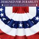 6 Pack 3x6 FT USA Pleated Fan Flag 4th of July Decorations, American Bunting Flag Memorial Day Outdoor Patriotic Half Fan Flags Banner Fourth of July Independence Day Outside Red White and Blue Decor