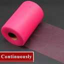 Fuchsia Tulle Fabric Rolls 6 Inch by 200 Yards (600 feet) Fabric Spool Tulle Ribbon for DIY Halloween Tutu Bow Baby Shower Birthday Party Wedding Decorations Craft Supplies