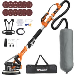 880W Drywall Sander, 5-Speed 1000-2100RPM, Foldable & Extendable Handle