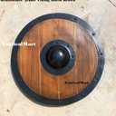 Renaissance Armor Viking Shield Brown Full Size Replica Shield Wooden Shield Decorative Shield Battle Ready Fantasy Cosplay LARP Reenactment Halloween Costume