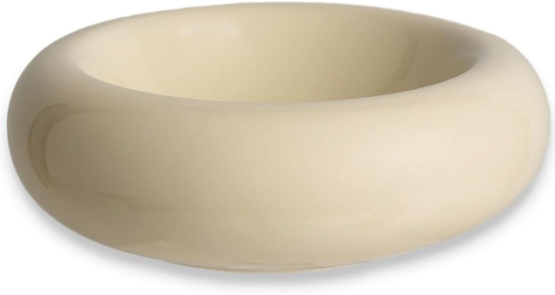 6.1 Inch Cat Bowls, 7 oz Ceramic Cat Food Bowl, Whisker Fatigue Relief Cat Bowl, Anti-Vomiting, Protect Spine, Perfect for Indoor Cats(Yellow)