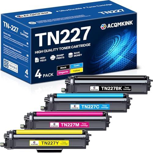 TN227 TN-227BK/C/M/Y High Yield Toner Cartridge Replacement for Brother TN227 TN-227 HL-L3270CDW MFC-L3770CDW HL-L3290CDW MFC-L3750CDW HL-L3210CW Printer 4 Pack